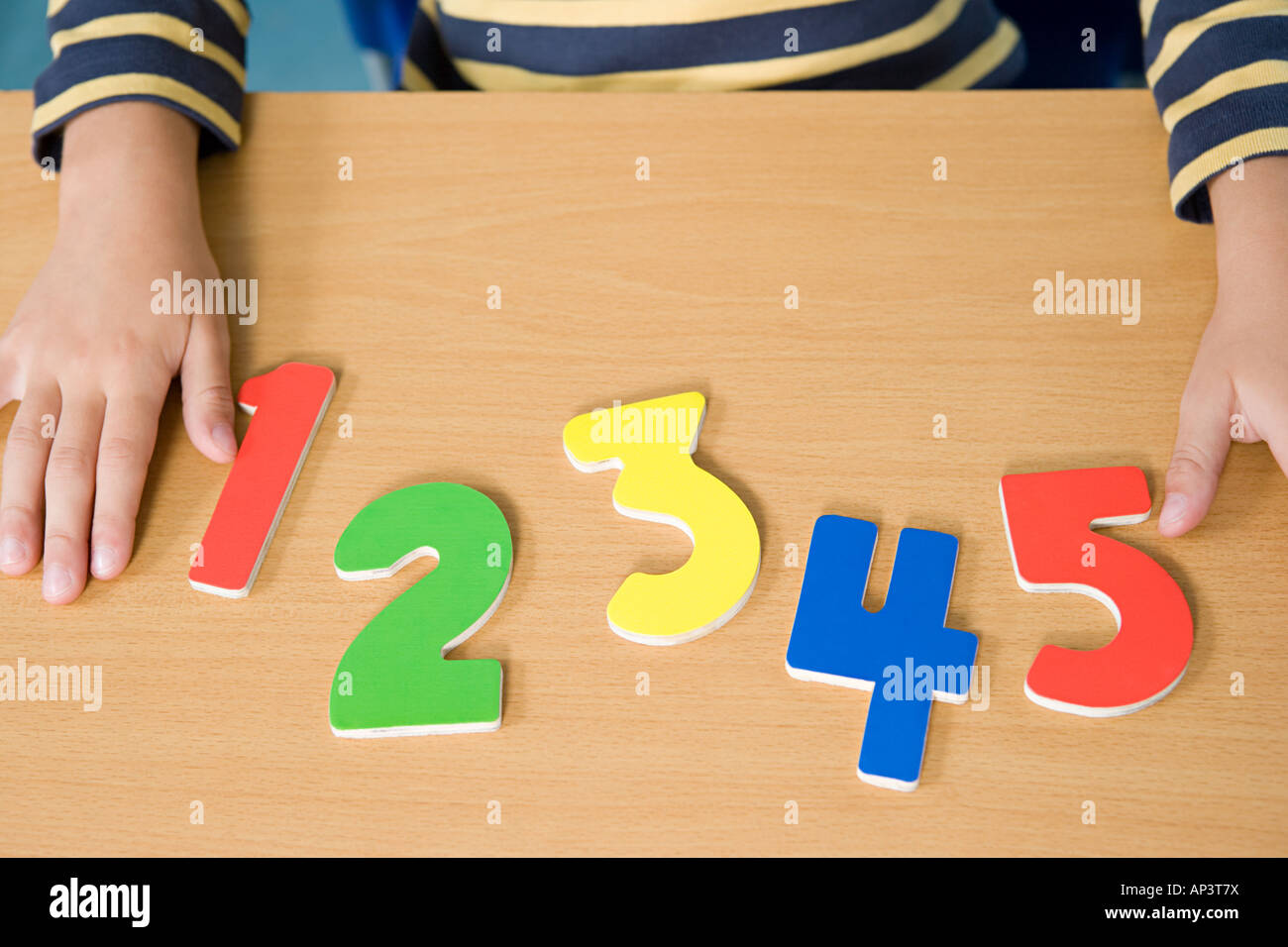 Numbers on a table Stock Photo