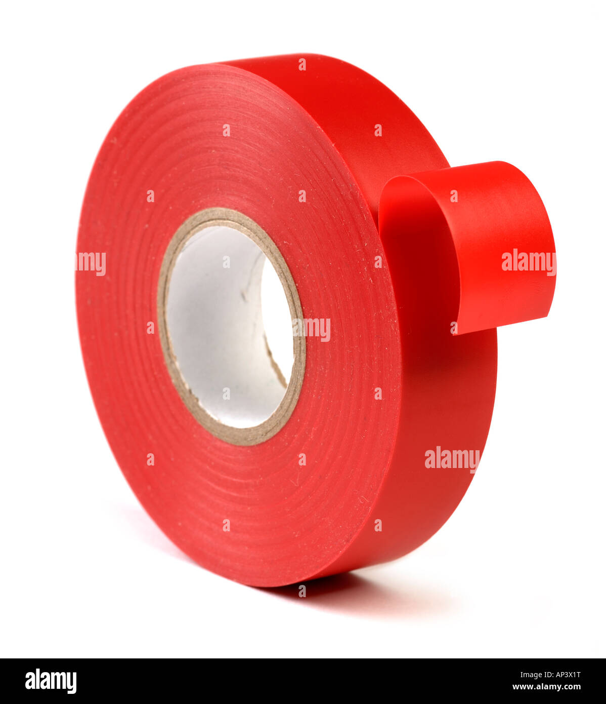 Roll of red electrician tape Stock Photo