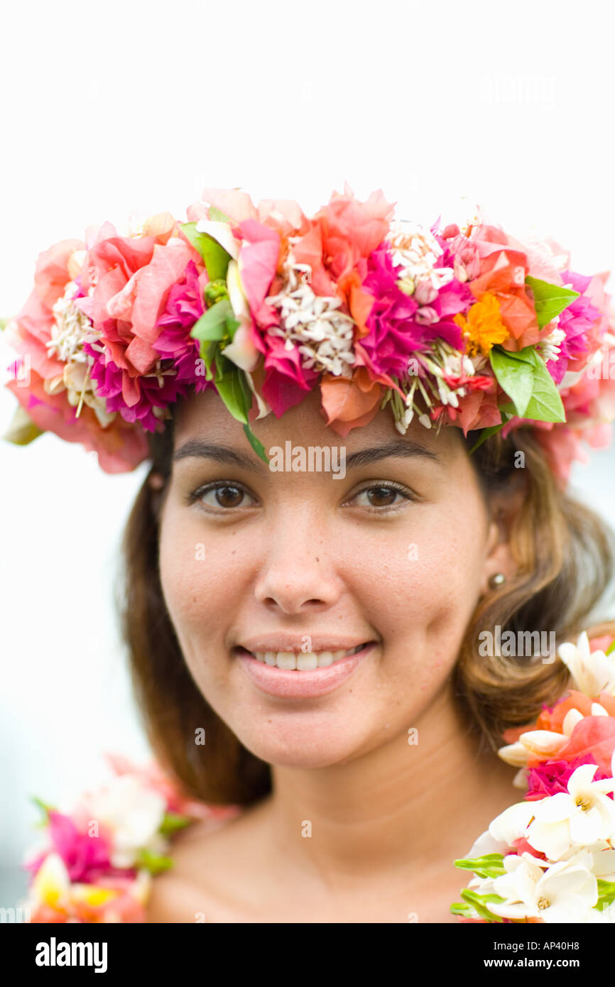 Young Girl Marquesas Islands High Resolution Stock 