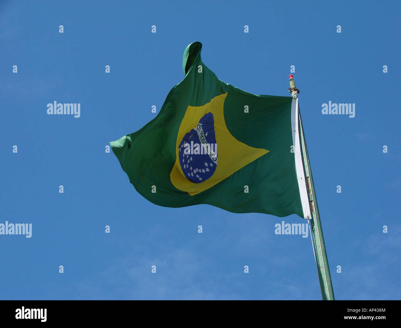 Brazilian Flag, Rio de Janeiro, Brazil Stock Photo