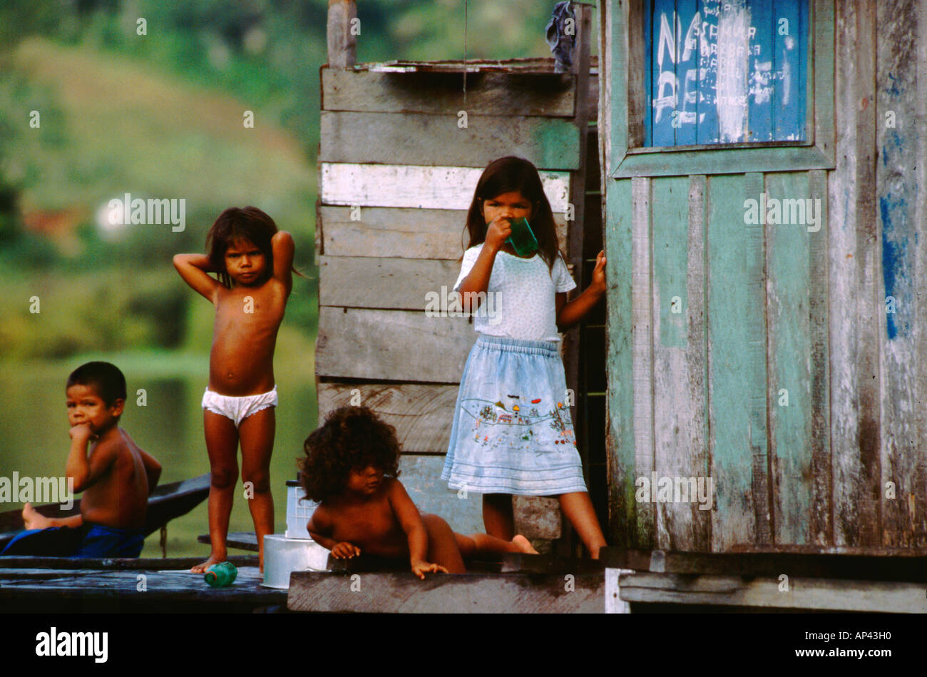 South America, Brazil, Amazon, Amazon River. Everyday life along the