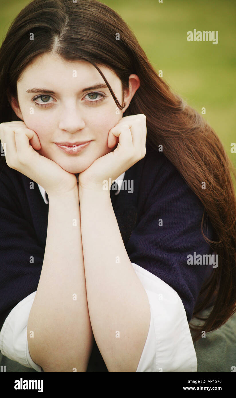 School teenager uniform alone hi-res stock photography and images - Alamy