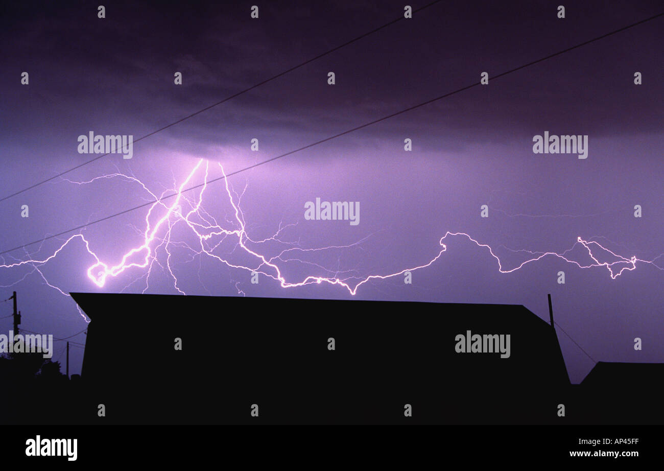 Power silhouette lightning hi-res stock photography and images - Alamy