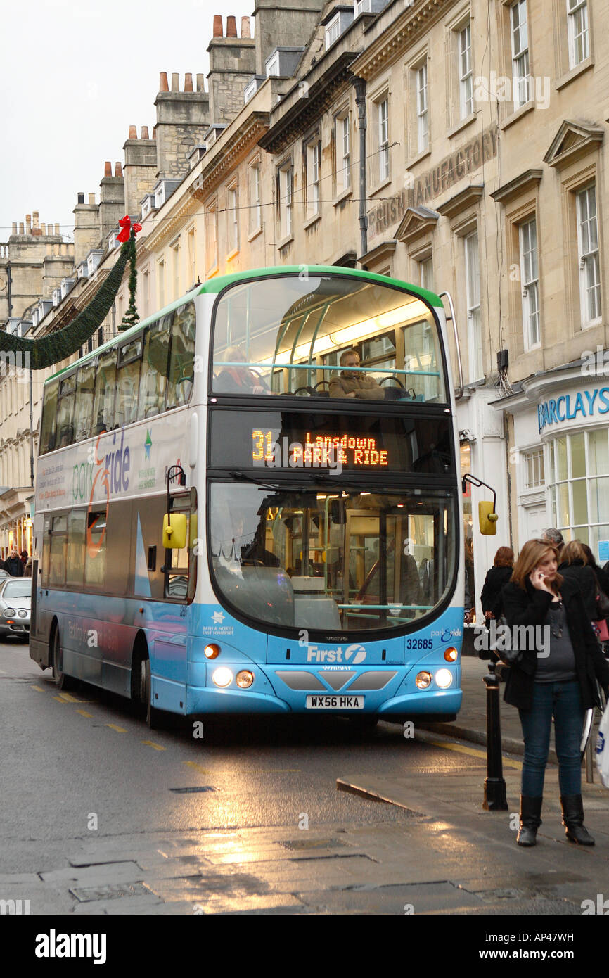 Park and Ride shuttle bus in Bath city centre England Stock Photo Alamy
