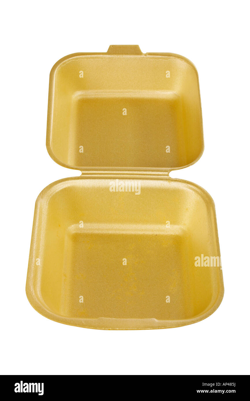 Styrofoam Container Empty Styrofoam container empty over a white background Stock Photo - Alamy