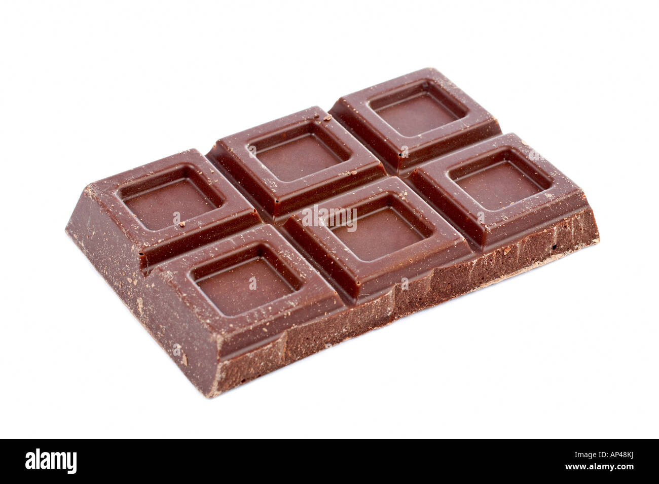 Block of fine chocolate on white background Stock Photo