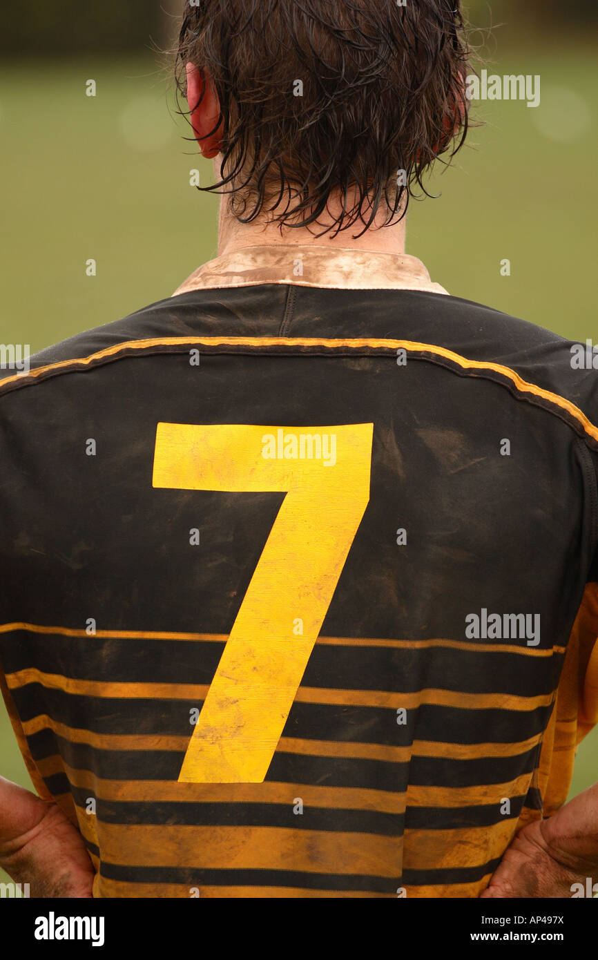 Rugby player game match man muddy sport sweat 7 Stock Photo