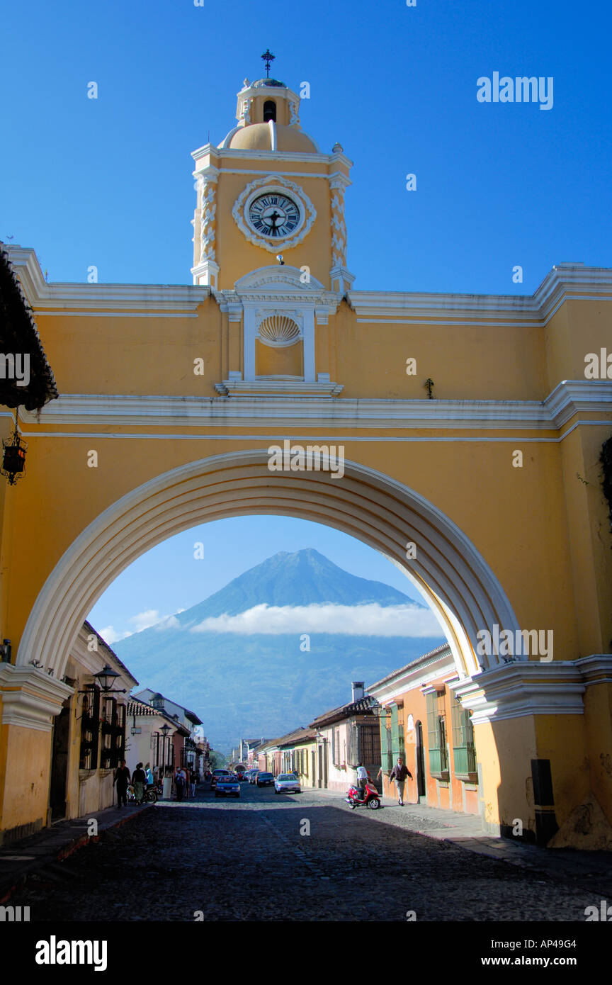Central America, Guatemala, Antigua. Famous Antigua landmark, El Arco