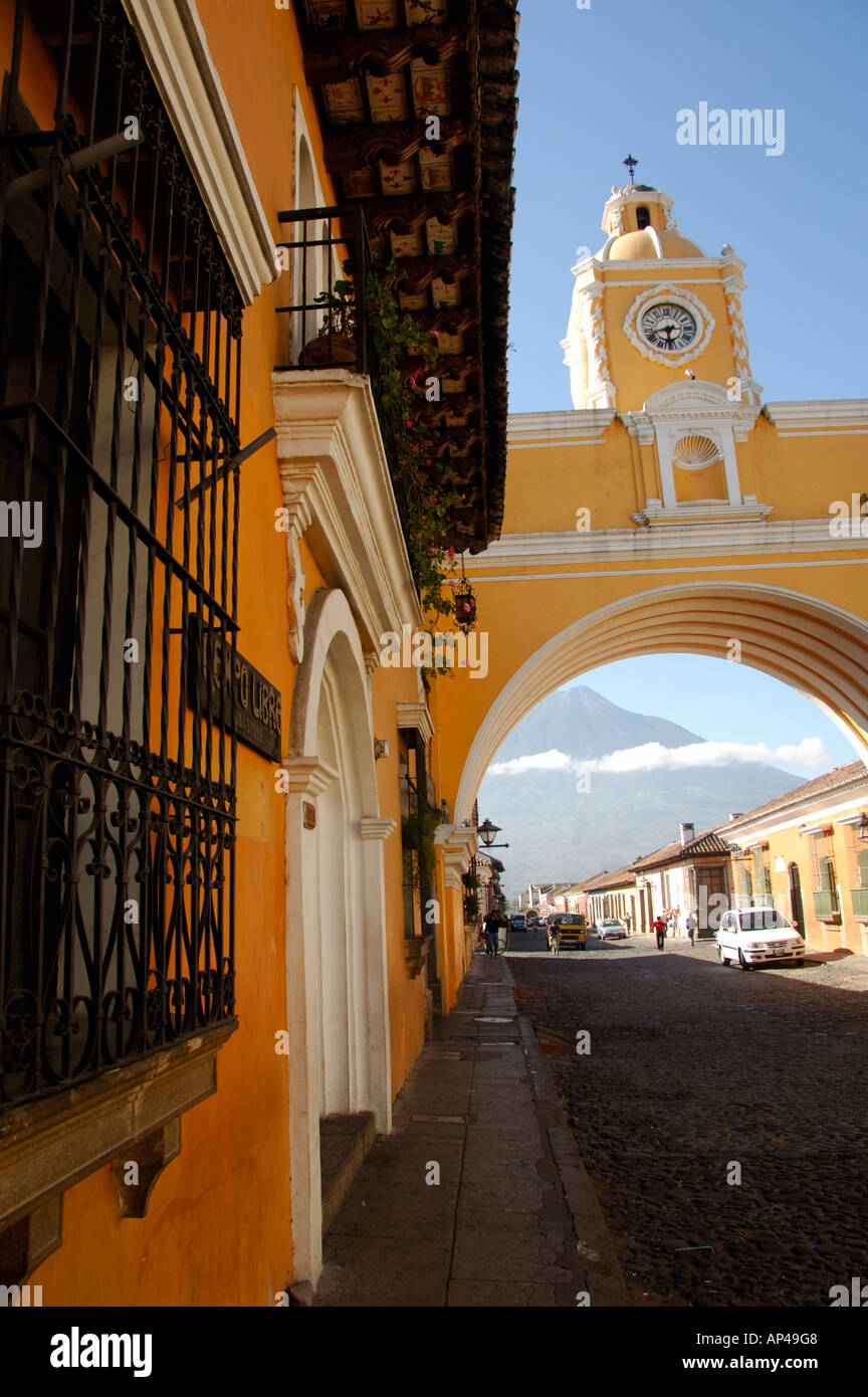 Central America, Guatemala, Antigua. Famous Antigua landmark, El Arco