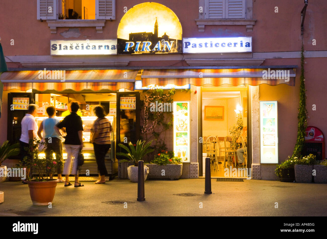 Ice Cream Parlour Piran Slovenia Balkans Europe Stock Photo Alamy