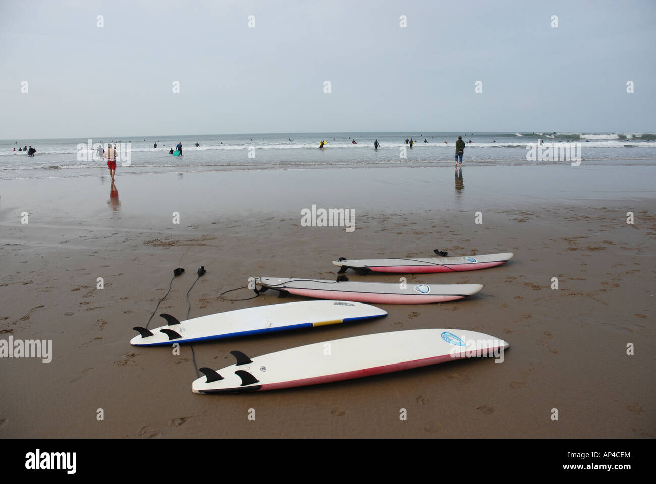 Surfboards on Croyde Beach North Devon Stock Photo Alamy