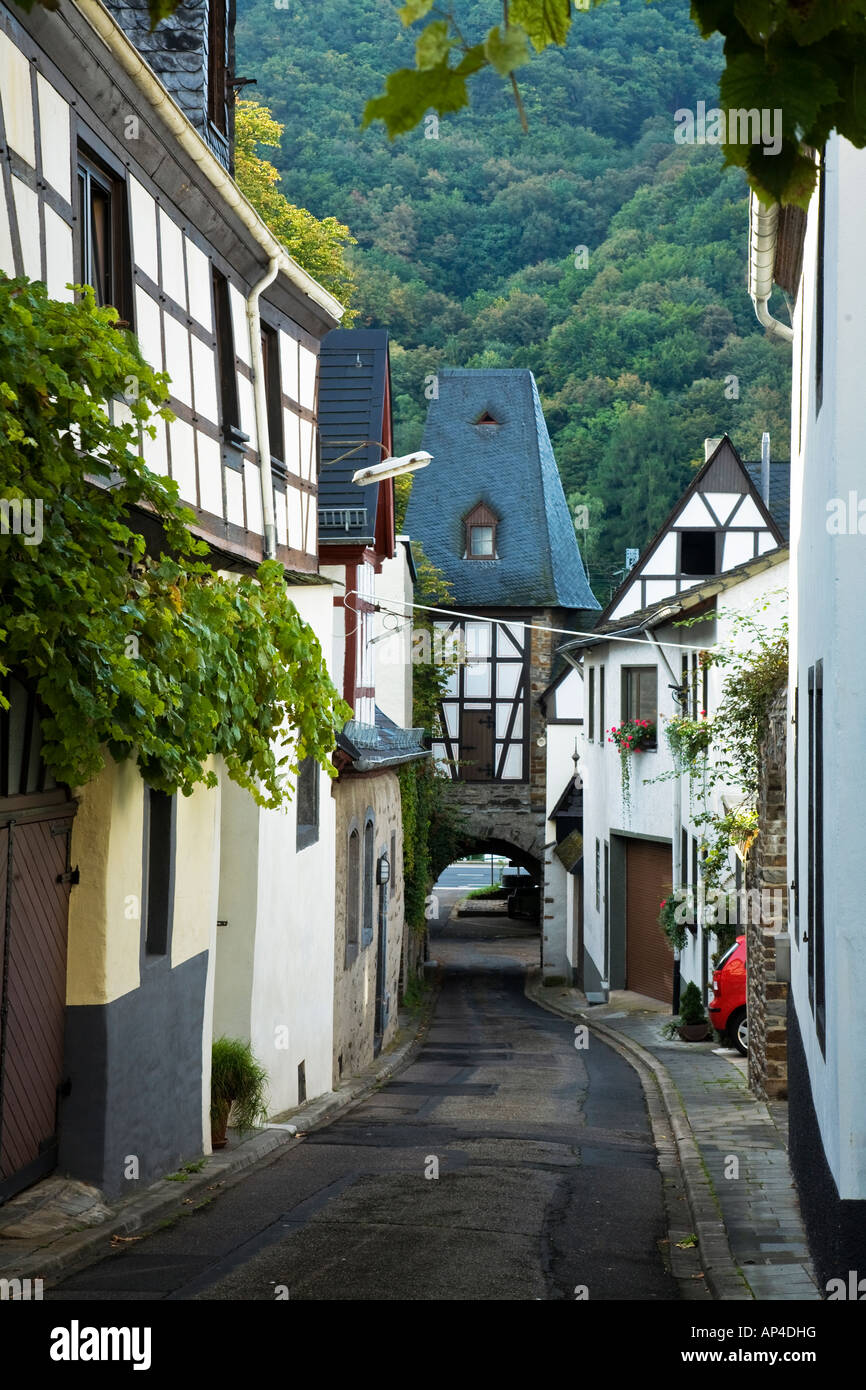 STREET SCENE WINNINGEN MOSELLE VALLEY, GERMANY Stock Photo