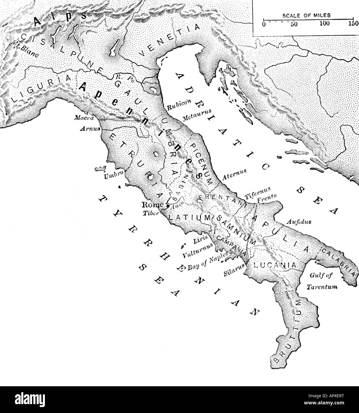 Map of Ancient Italy Stock Photo