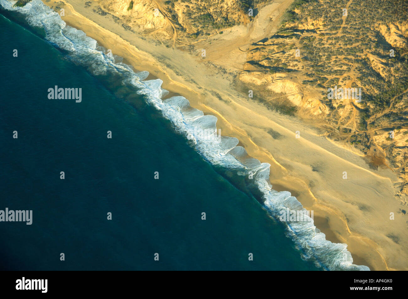 Mexico, Baja California Sur. Small plane flight over the desolate Baja desert landscape. Rugged