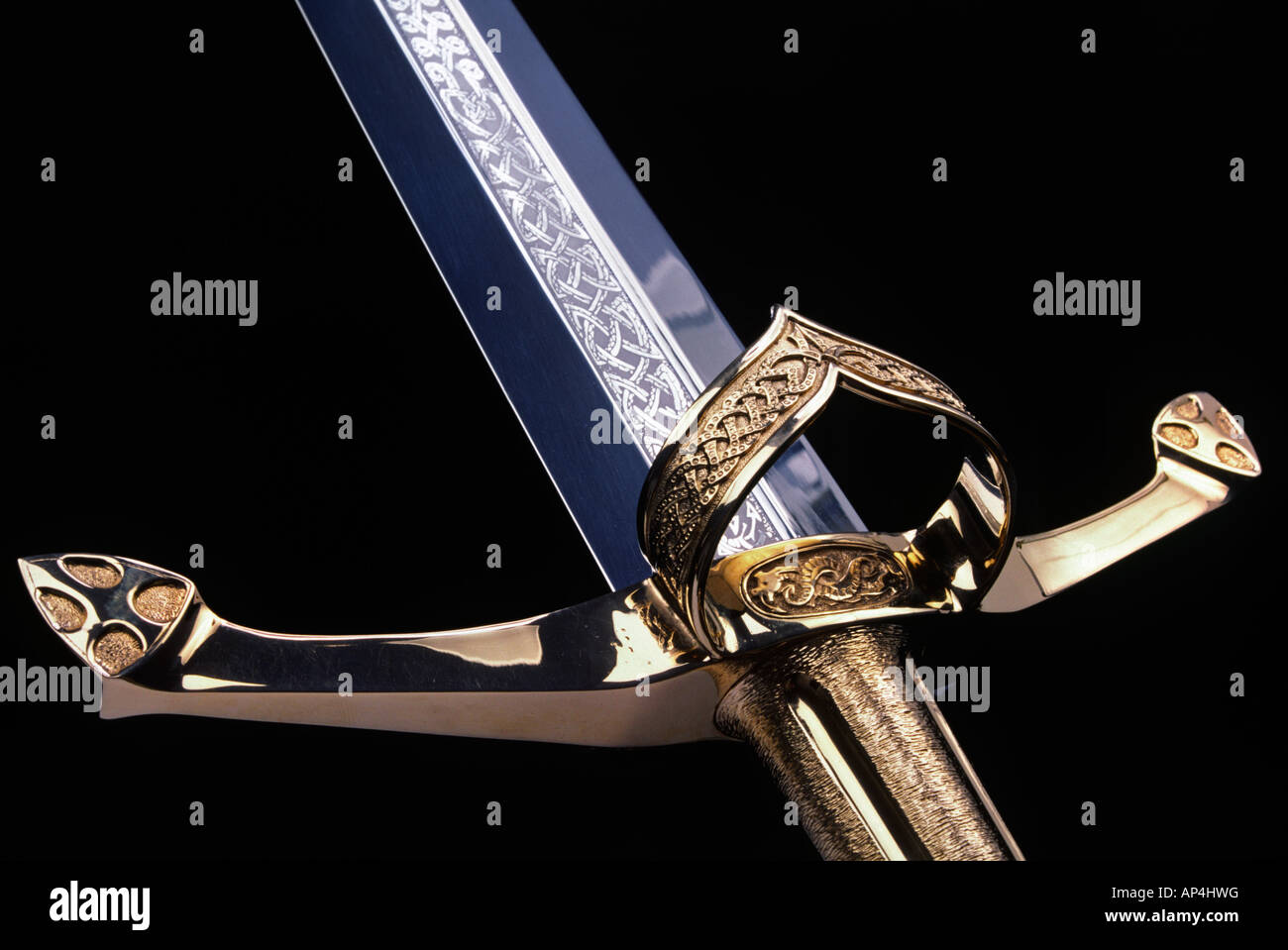 EXCALIBUR SWORD HANDLE Stock Photo