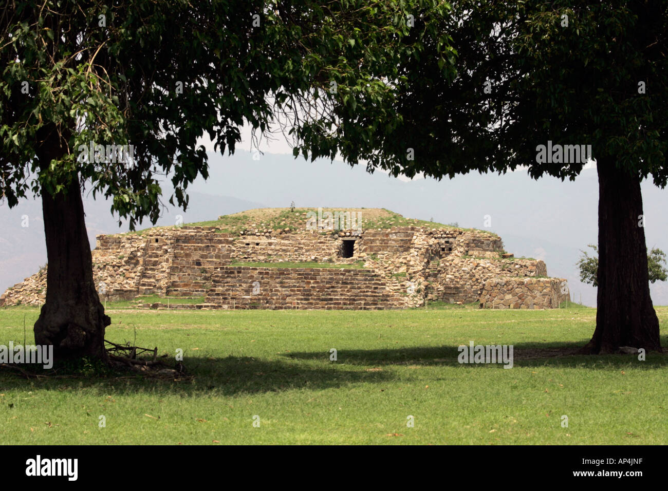 Pyramid build by the Zapotec at Monte Alban archeologic site near