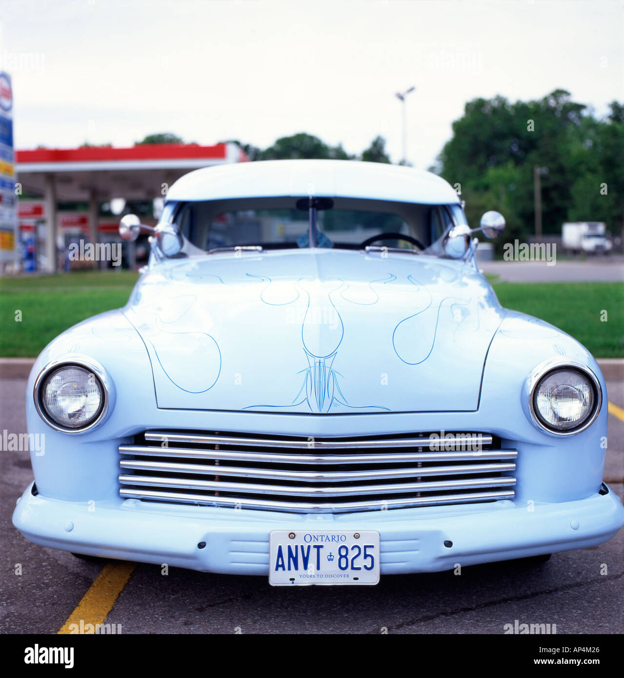 1951 powder blue Mercury classic custom car Stock Photo