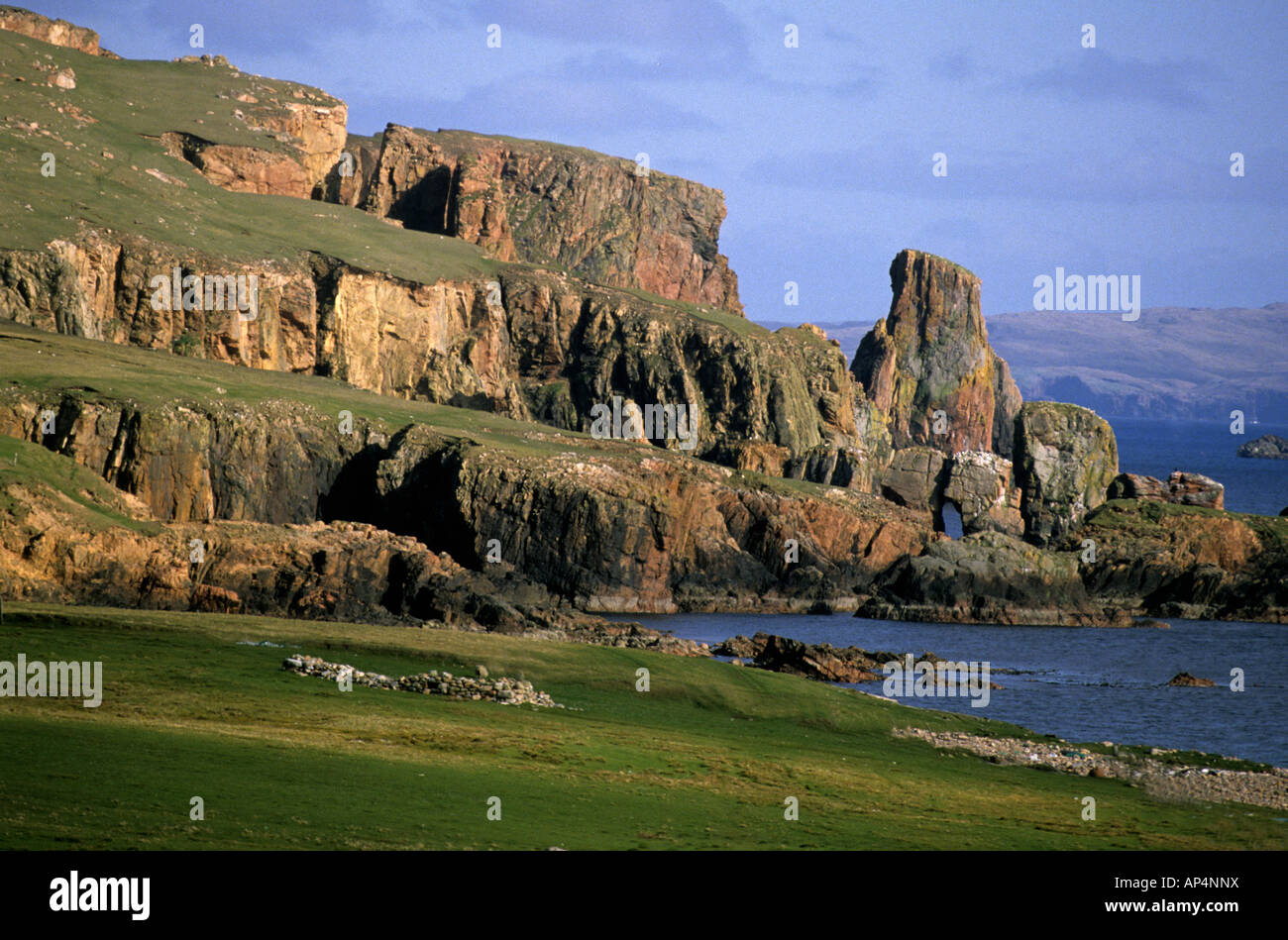 Shetland Eshaness wick Brae islands rugged views coast scenery Stock Photo