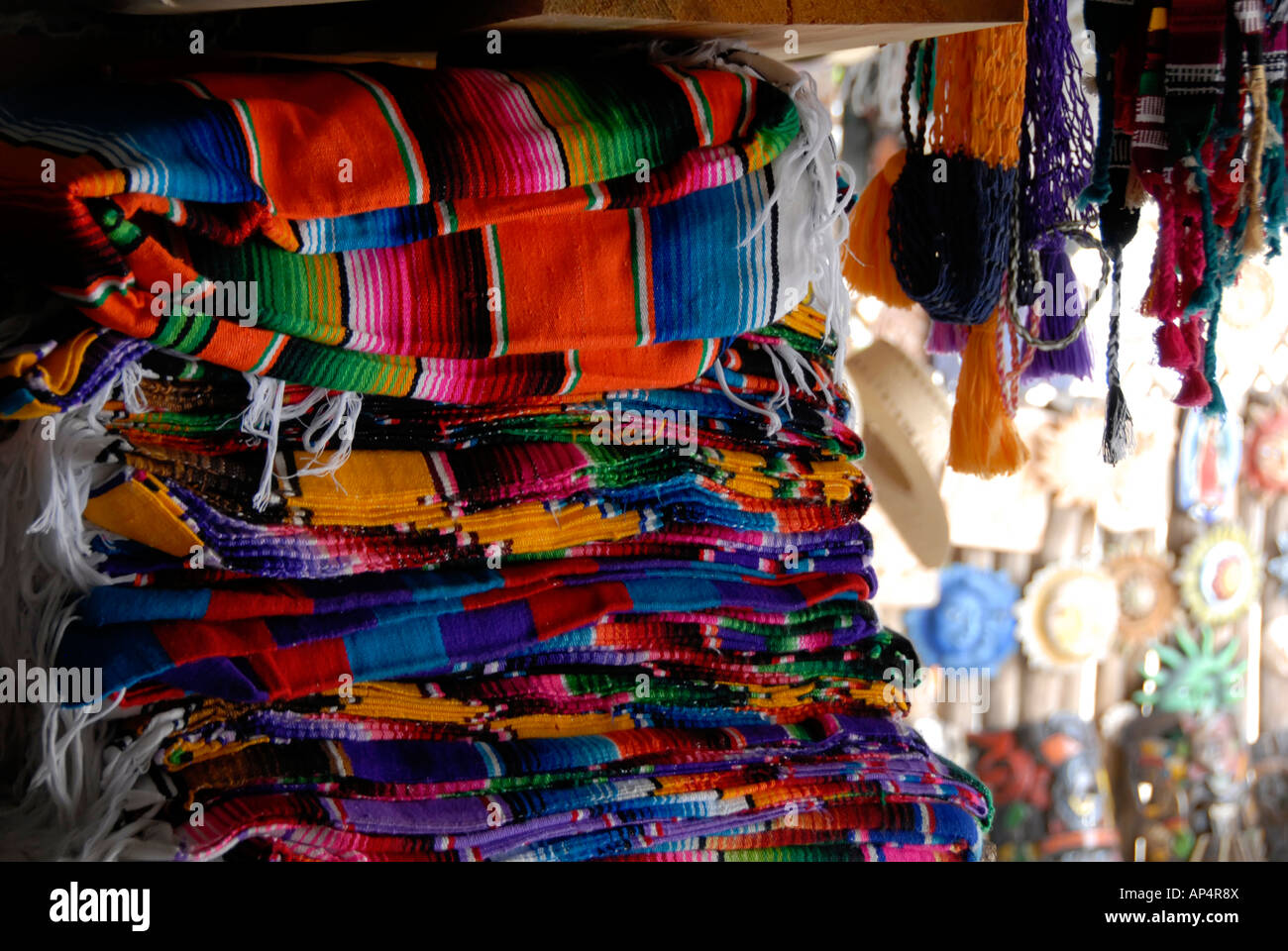 Colourful mexican rugs Stock Photo Alamy