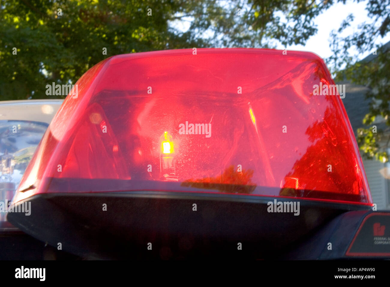 Flashing lights on top of a police car Stock Photo Alamy