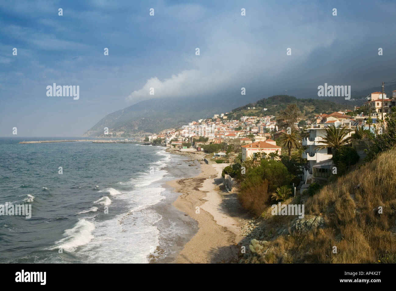 GREECE, Northeastern Aegean Islands, LESVOS (Mytilini), Plomari: South Lesvos Resort Town Stock Photo