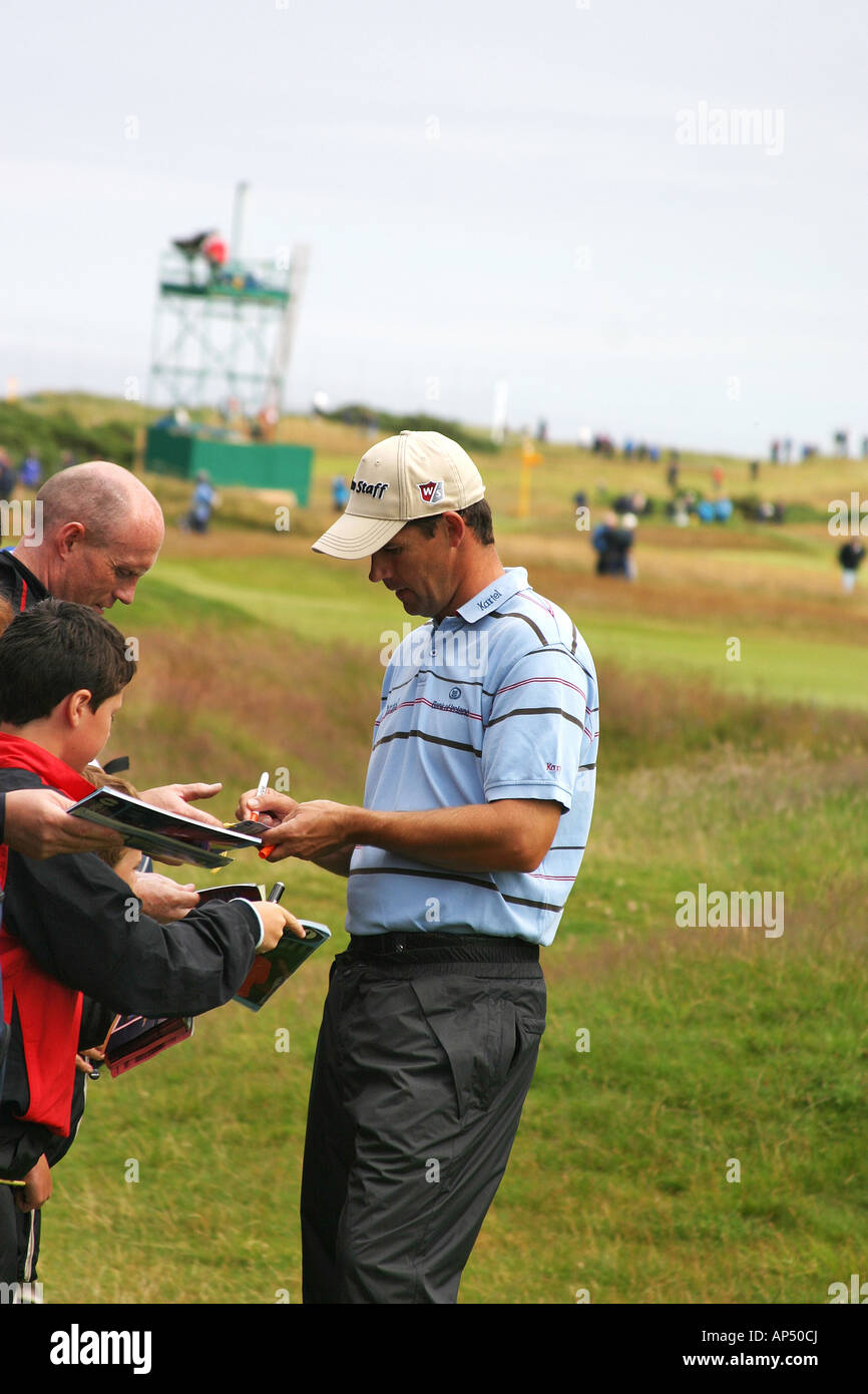 Padraig Harrington Irish professional golfer signs an autograph Stock Photo
