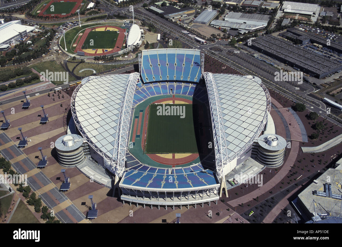 Australia Sydney Homebush Bay Olympic Park Stadium Stock Photo