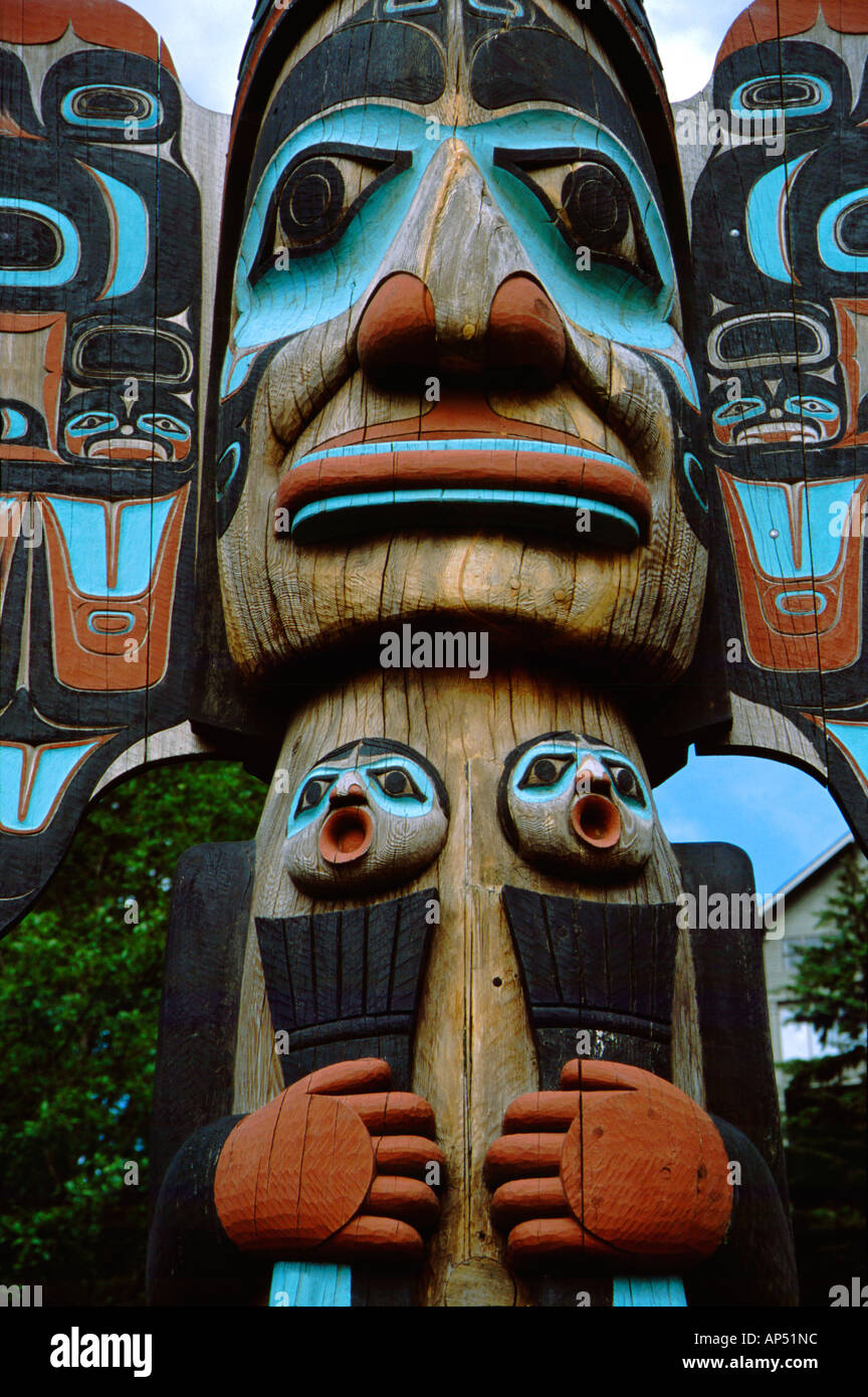 North America, United States, Alaska, Ketchikan. Chief Johnson Totem ...