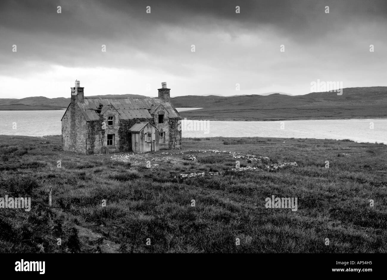 Abandoned Stone House Isle Of Lewis Western Isles Scotland UK Stock