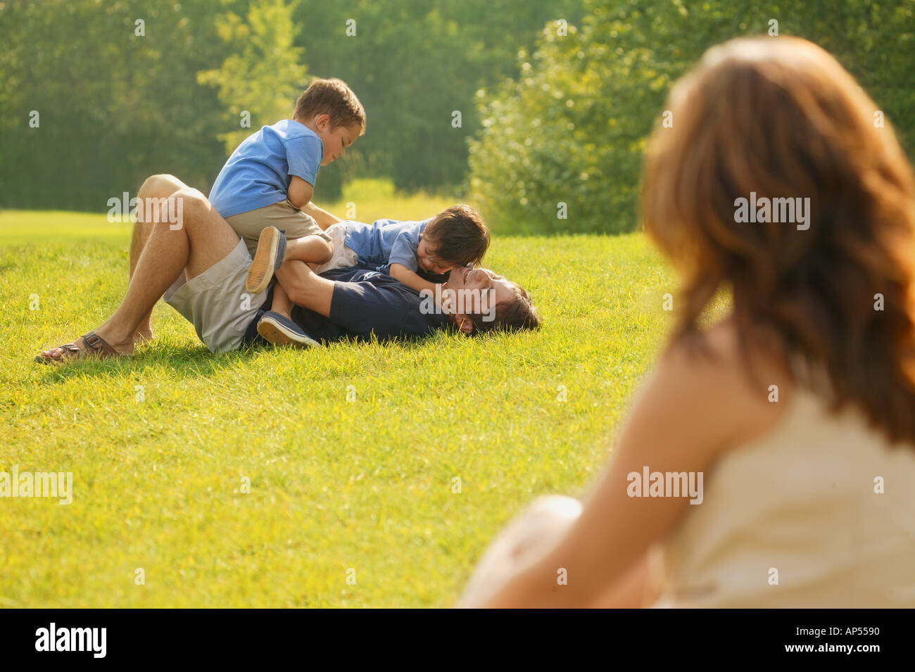 Family spends time together Stock Photo - Alamy