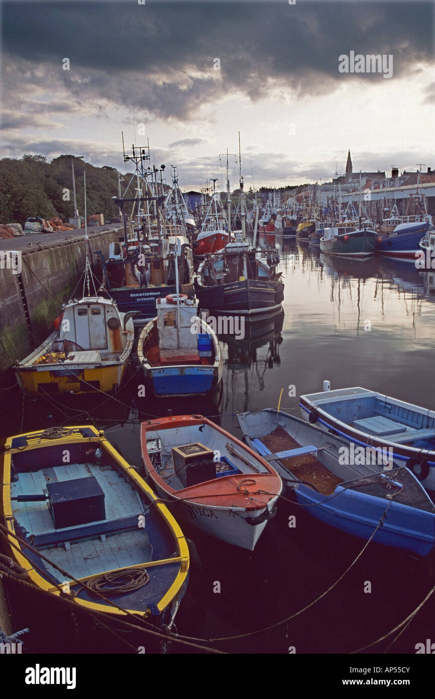 Fishing Boats at Eyemouth Old Harbour Stock Photo