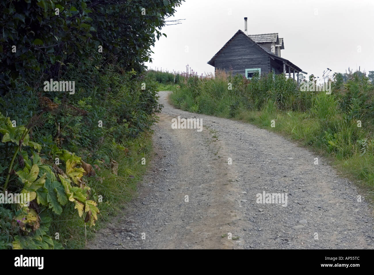 House on a hill, village of Ninilchik, Kenai Peninsula, Alaska, a