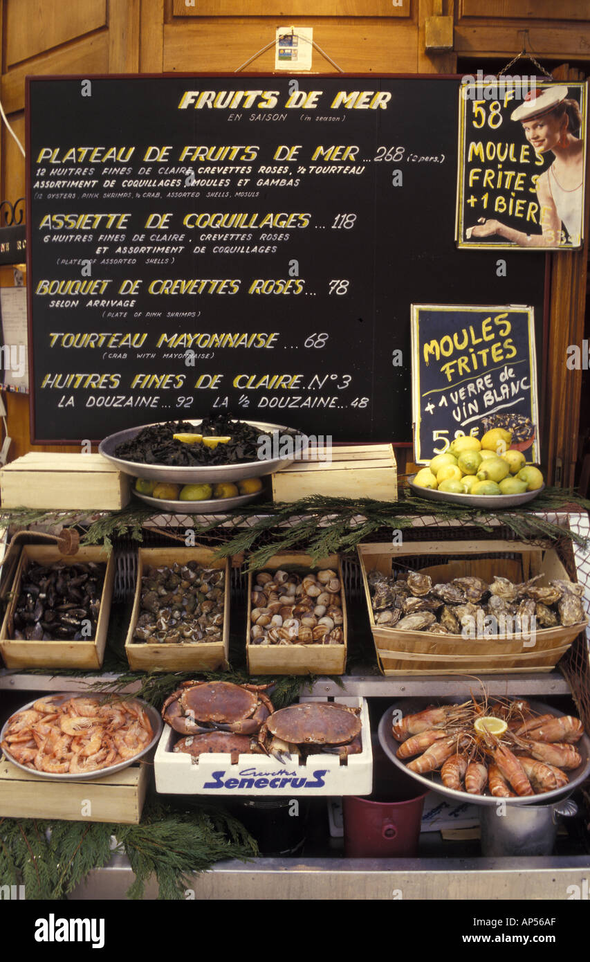 France Paris Quartier Latin Sea food Stock Photo