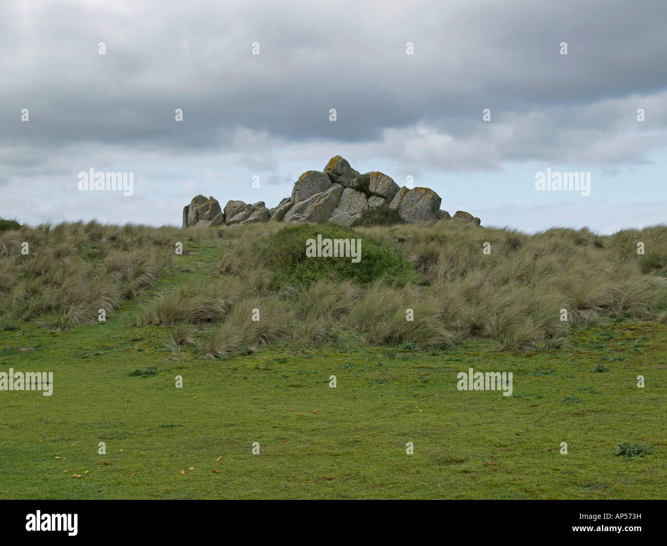 granit rocks at the coast of Atlantic Ocean in Finistere Brittany ...