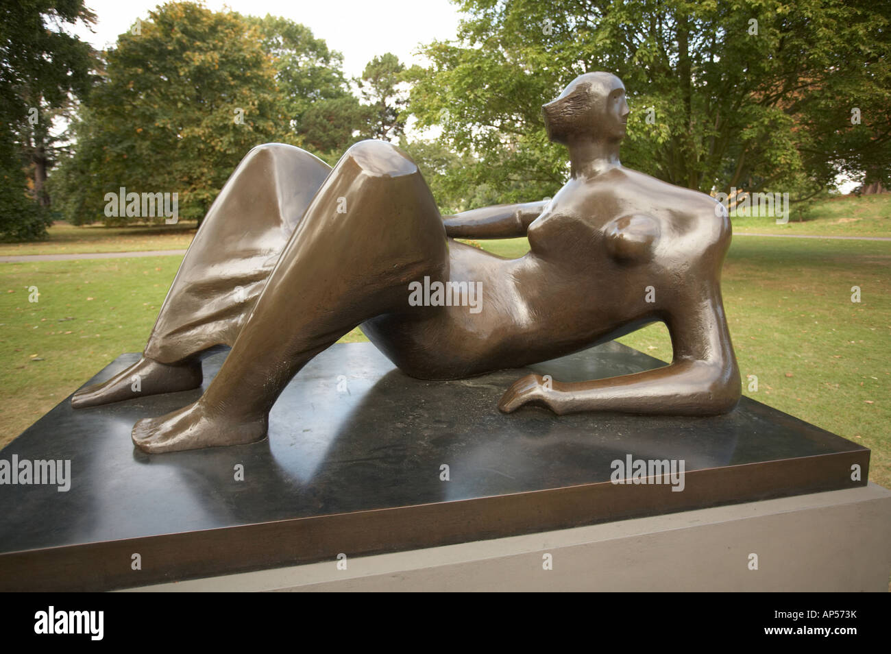 Henry Moore sculpture Reclining Figure Angles 1979 Stock Photo