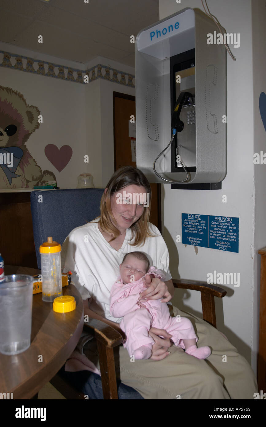 Female inmate at the Nebraska Correctional Center for Women in York, Nebraska. Female inmates are on the rise in the US. Stock Photo