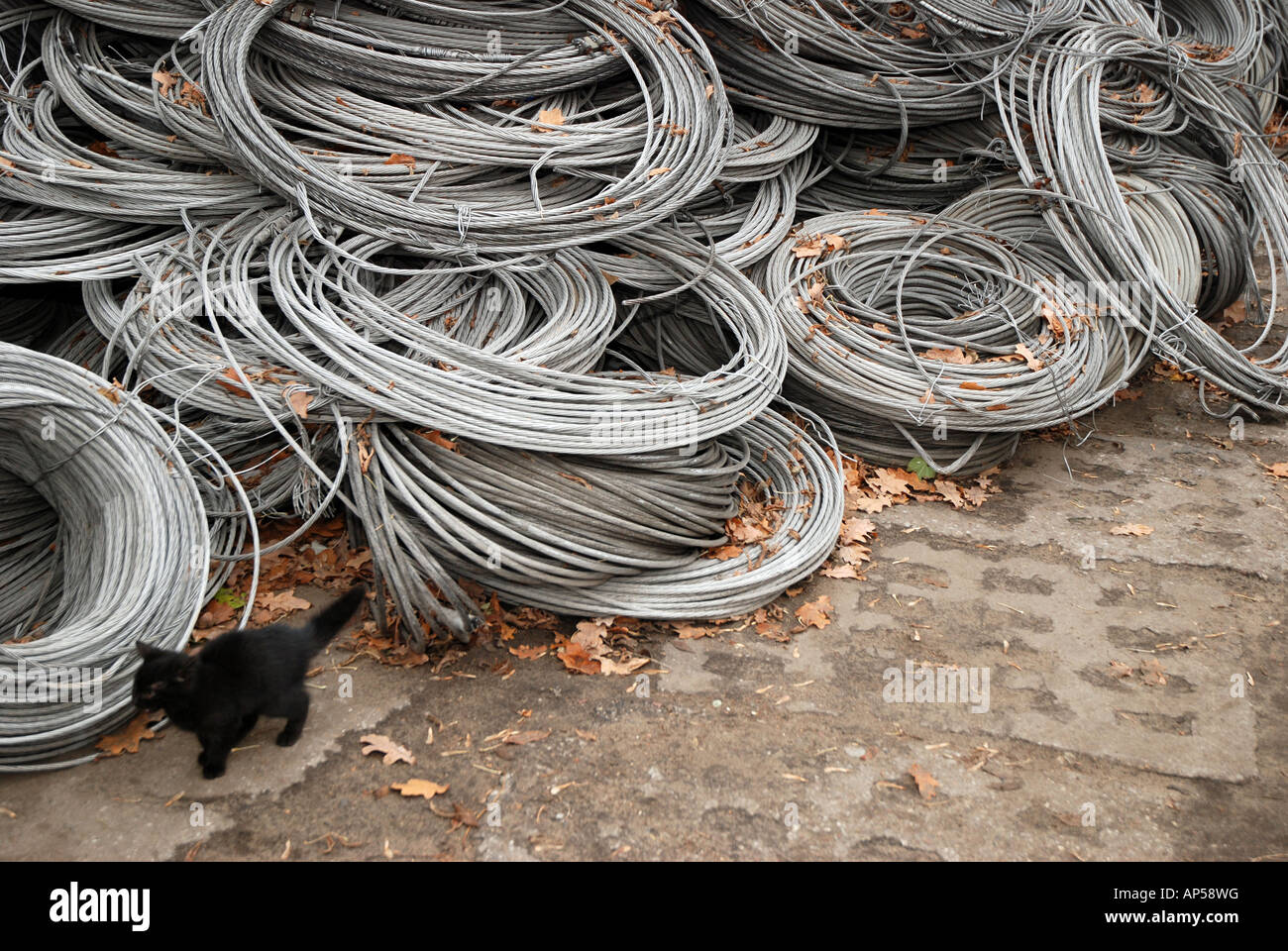 Scrap wires on junkyard in Warsaw, Poland Stock Photo Alamy