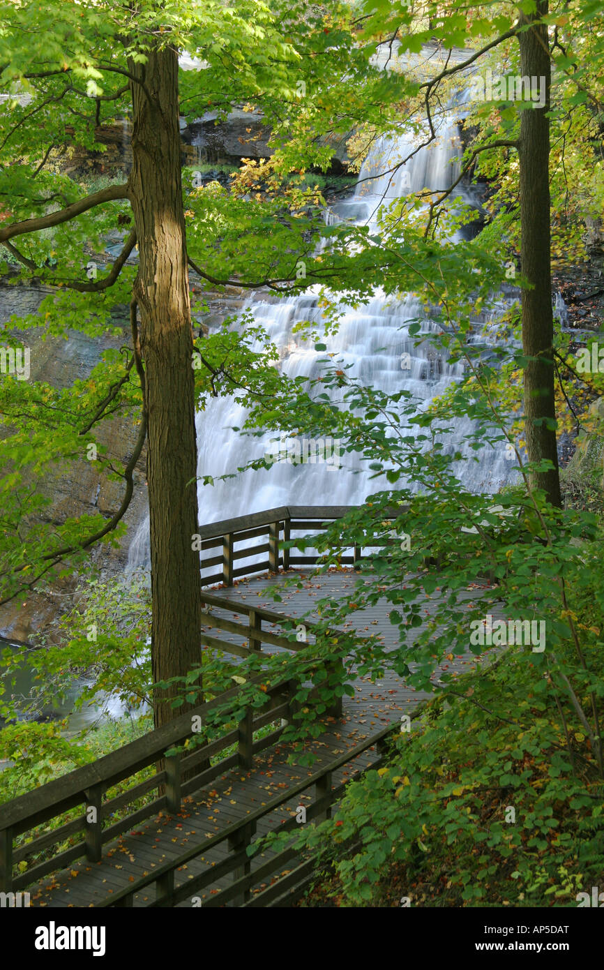 Brandywine Falls Water falls with observation deck Cuyahoga Valley