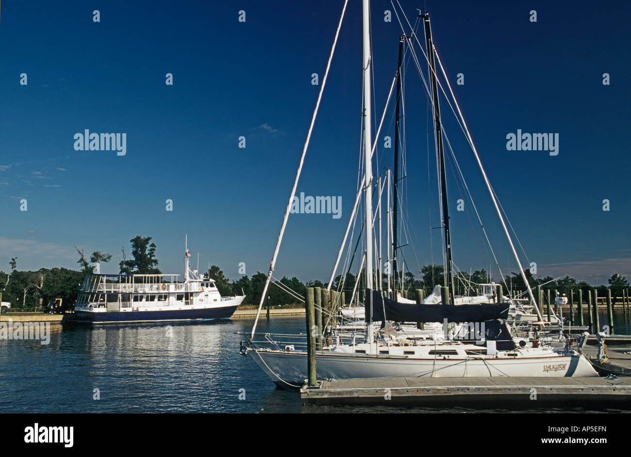 Southport Yacht harbor Cape Fear River North Carolina USA Stock Photo ...
