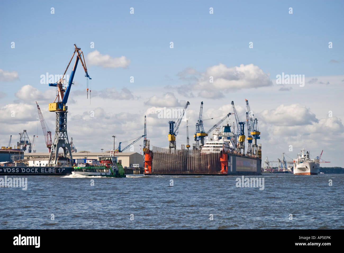 Blohm + Voss drydock in Hamburg Germany Stock Photo