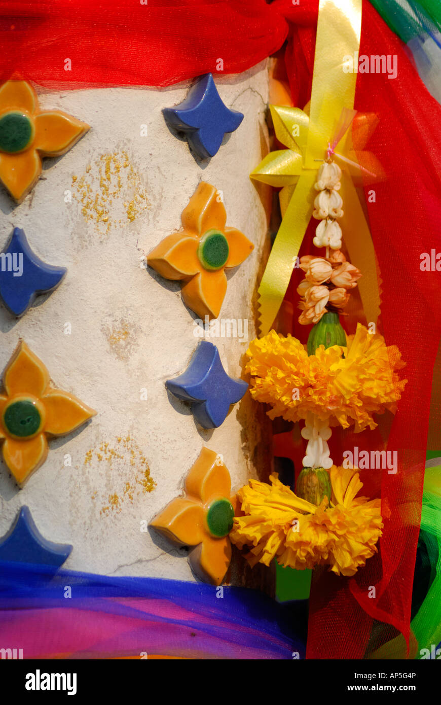 Flowers Thai Phuang Malai Marigold Flower Plastic Orange God