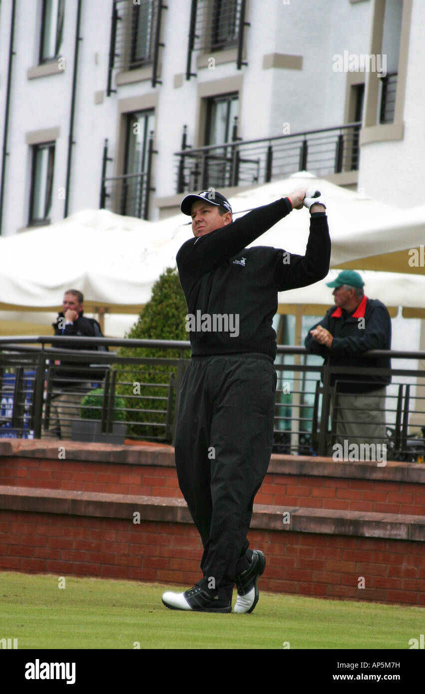 JJ Henry professional American PGA golfer teeing off at the 2007 British Open Golf Championship Carnoustie Scotland Stock Photo