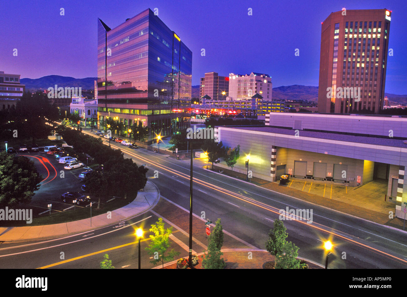 Night time look at downtown Boise Idaho Stock Photo 8962143 Alamy