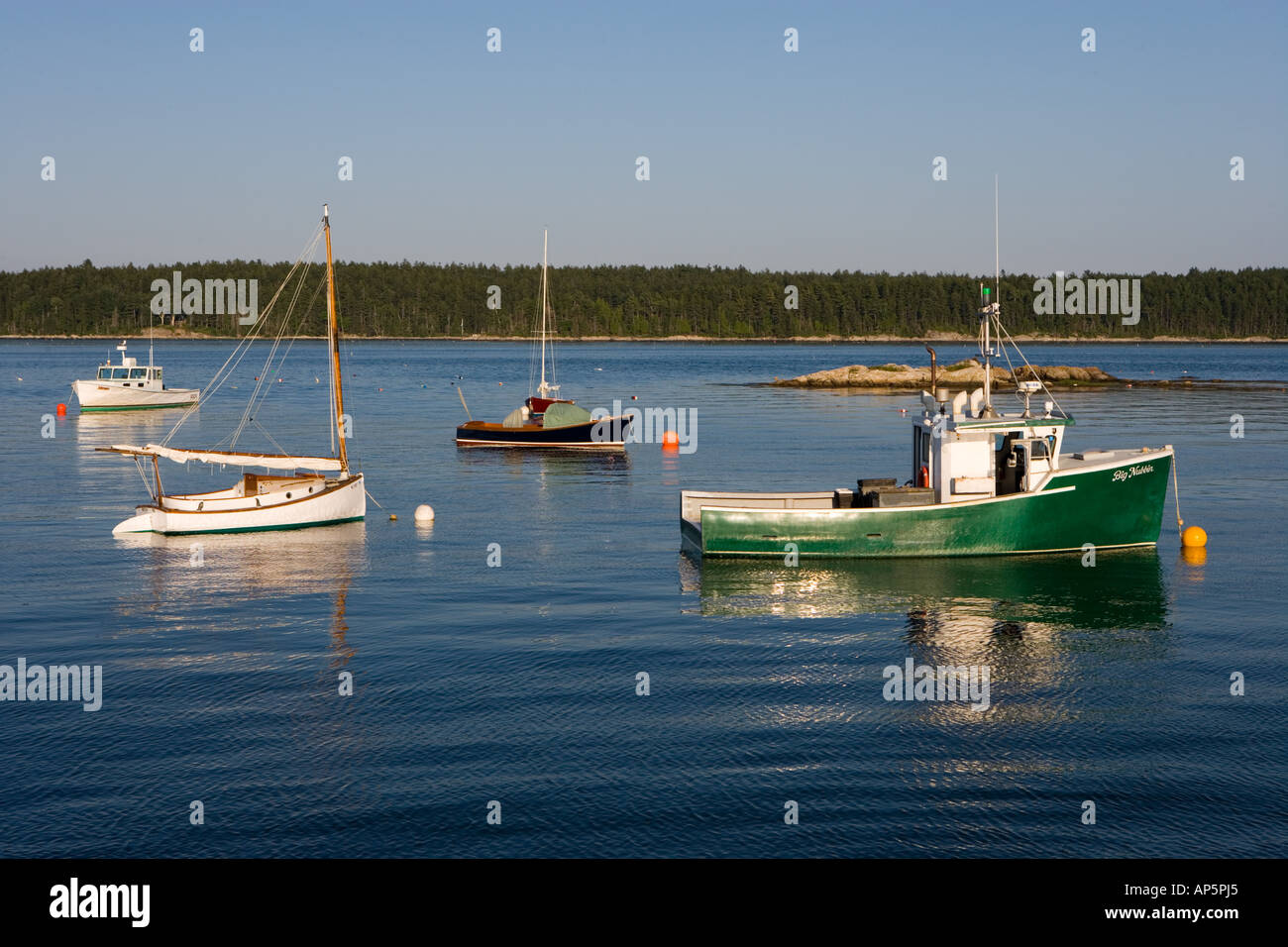 The view of Cundy's Harbor from Holbrook's Wharf. Cundy Harbor, Maine