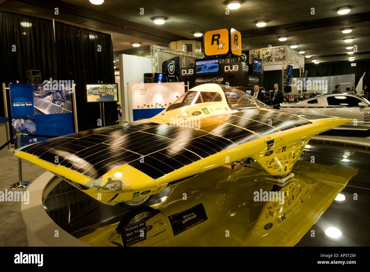 University of Michigan solar-powered racing car at the 2008 North American International Auto Show in Detroit Michigan USA Stock Photo