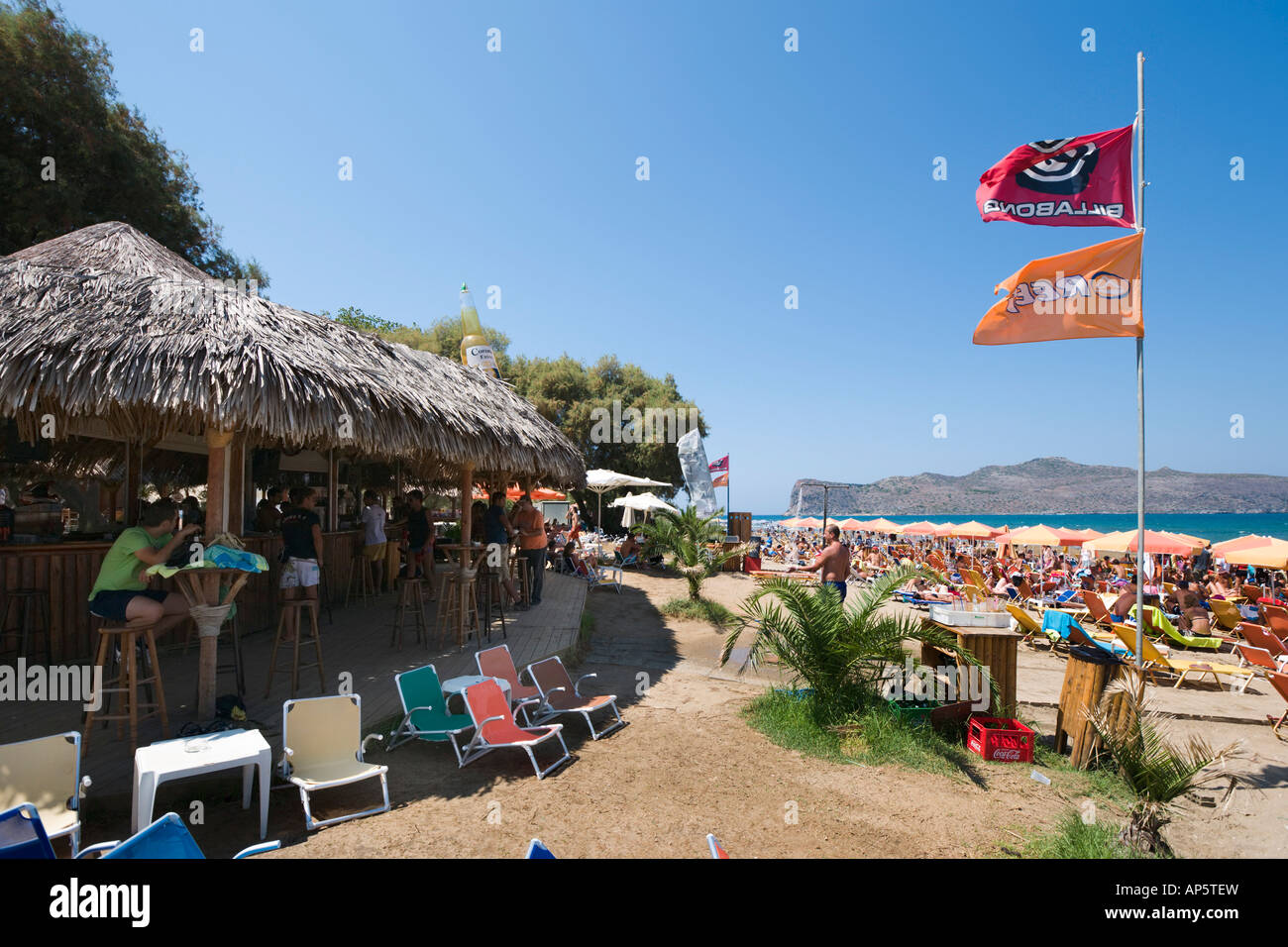 Beach Bar, Aghia Marina, near Chania, Crete, Greece Stock Photo - Alamy