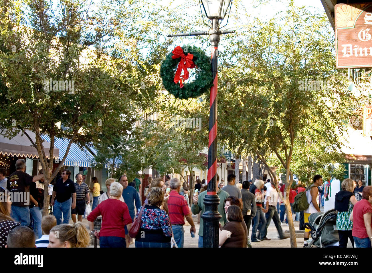 Shoppers on St George Street in St Augustine Florida during the
