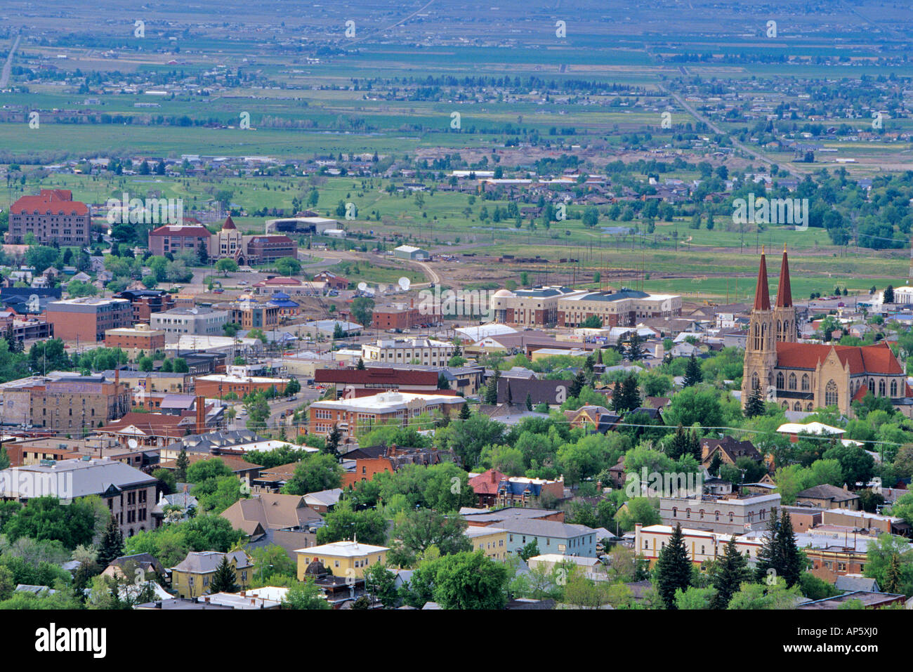 Looking down onto Helena Montana Stock Photo Alamy