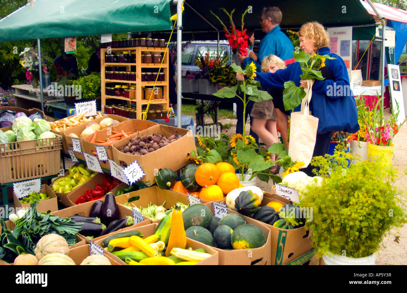 Fresh fruit and produce at the Fort Garry community farmers market in