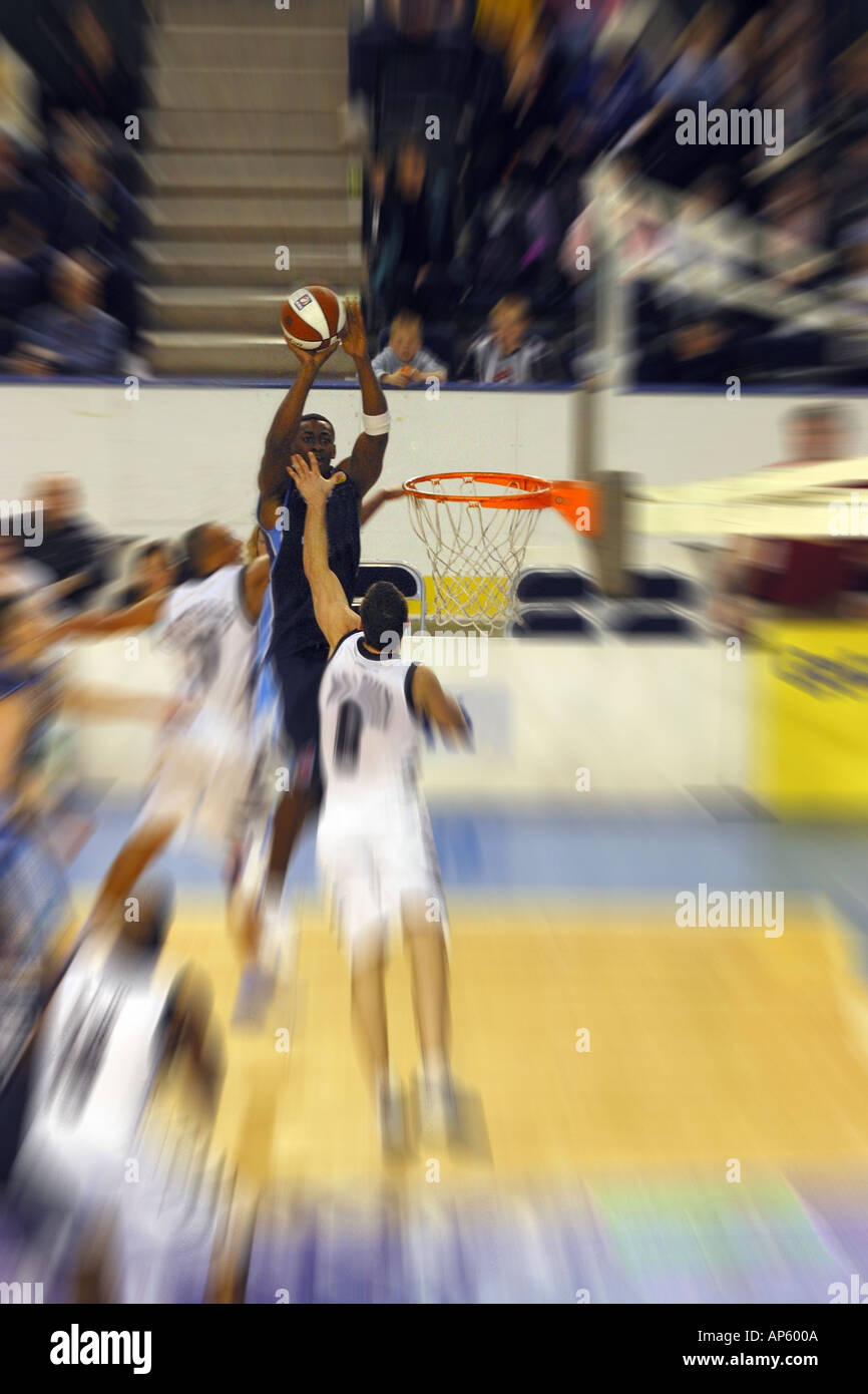 High speed basketball game action Stock Photo Alamy